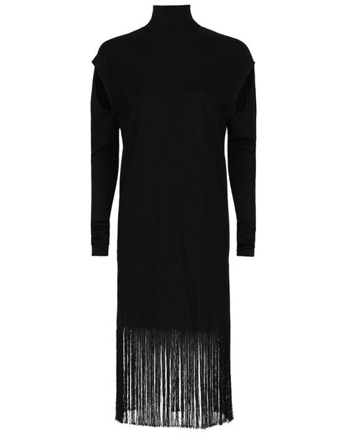 Cutout And Fringe Hem Dress