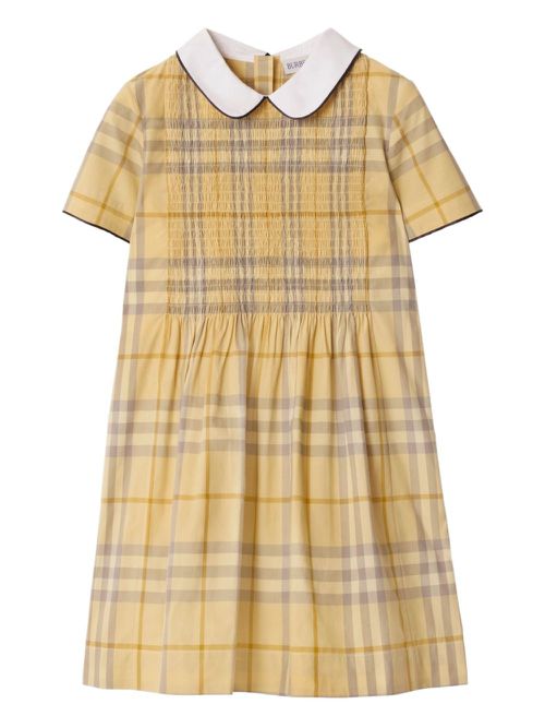 Burberry Kids checked cotton dress - Neutrals
