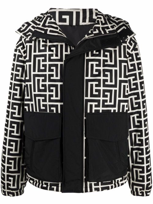 Logo-print padded jacket - Black