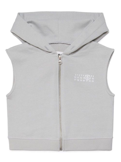 Logo-print cotton gilet - Grey