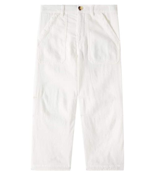 Dyed linen-blend pants