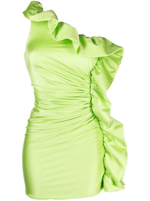 Ruffle-detail sleeveless dress - Green