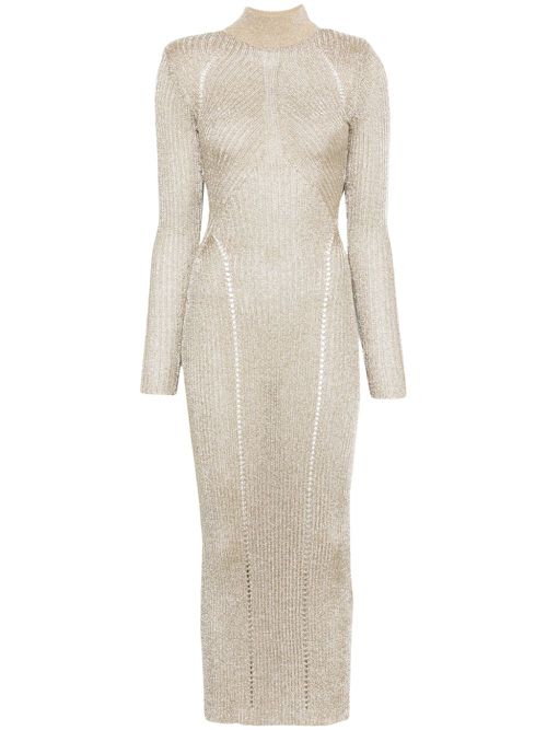 Lurex knitted maxi dress - Gold