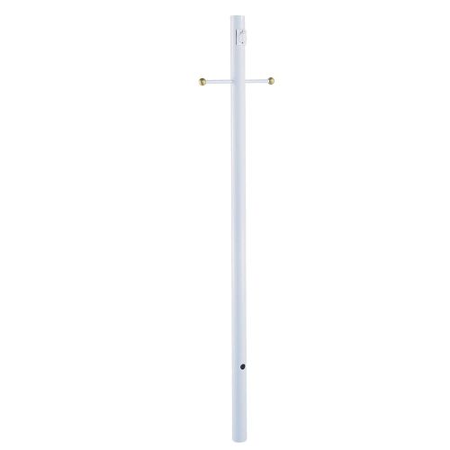 Gloss White Post With Outlet And Cross Arm from the Direct Burial Lamp Posts Collection