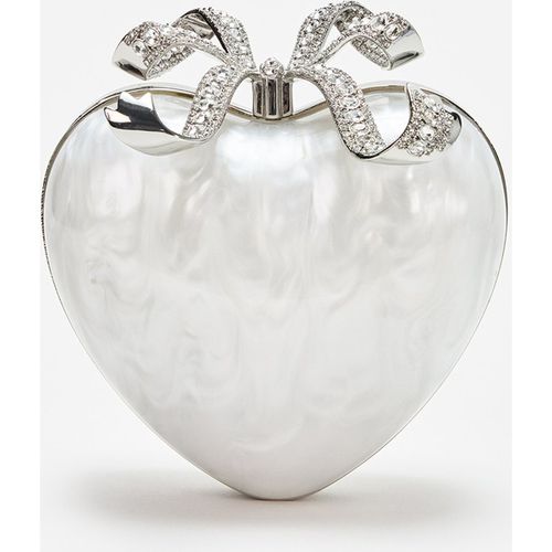 Self-Portrait Pearlescent Acrylic Heart Clutch