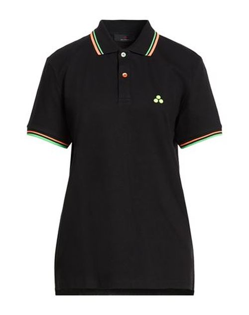 Woman Polo shirt Black Size S Cotton, Elastane