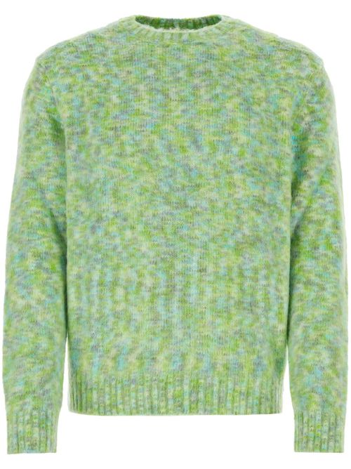 Anagram-patch crew neck sweater - Green