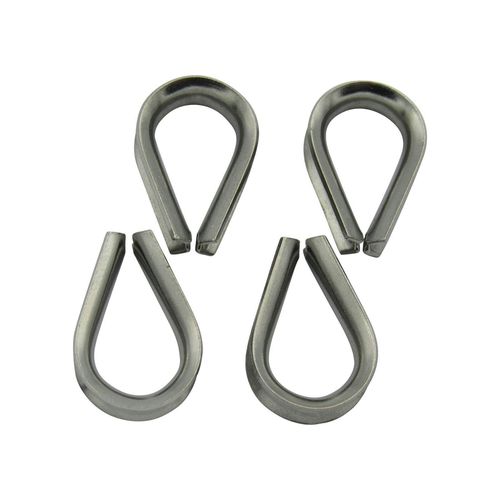 Stainless Steel Wire Rope Thimbles x4 Marine Webbing Boat Cable Loop