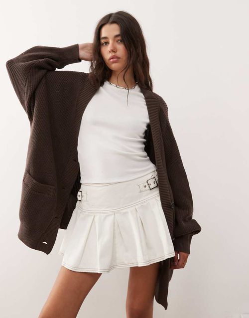 Oversized cardigan in chocolate brown