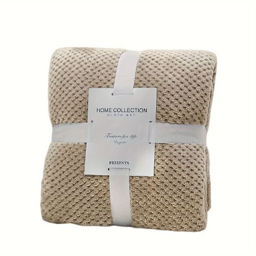 TEMU Grid Flannel Blanket Warm Cozy Bedding Blanket Suitable For Sofa Bedding Airplane