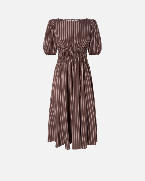 Striped midi dress with open back - 36