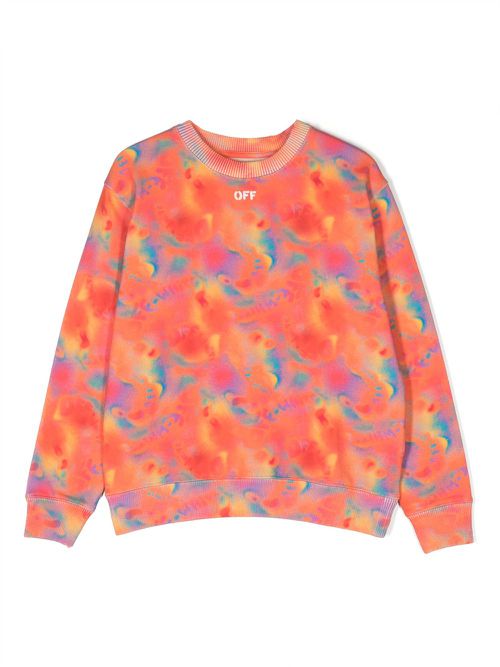 Logo-print tie-dye sweatshirt - Orange
