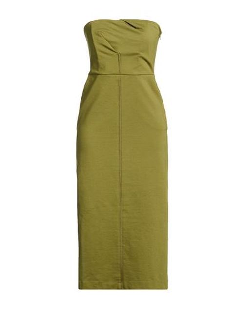 Woman Midi dress Green Size L Viscose, Polyamide, Elastane