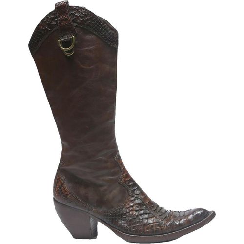 VERO CUOIO Womens Western Leather Brown Ankle Boots Pointed Toe Stylish
