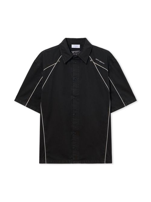 Garment-dyed Sporty Bowling Shirt