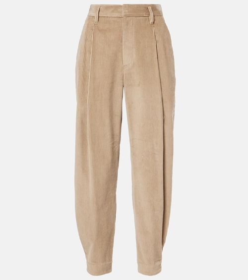 High-rise cotton cropped pants