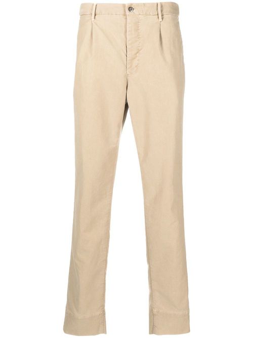 Tapered-leg cotton trousers - Neutrals