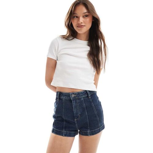 Cotton On Womens high rise micro denim short in seaside blue