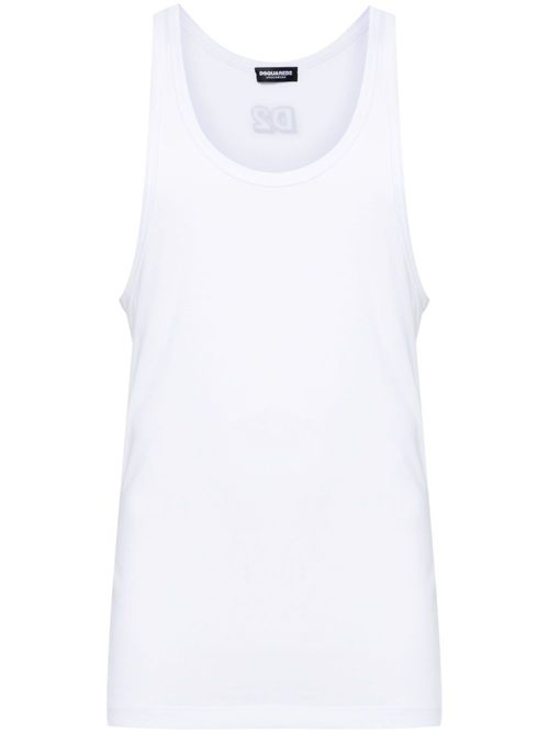 Logo-print jersey tank top - White