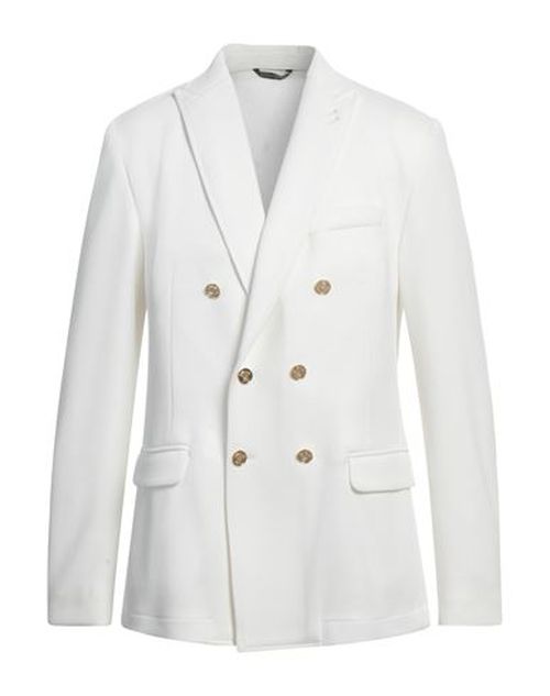 Man Blazer White Size 38 Polyester, Elastane