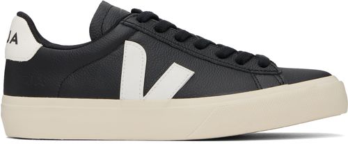 VEJA Black & White Campo Leather Sneakers