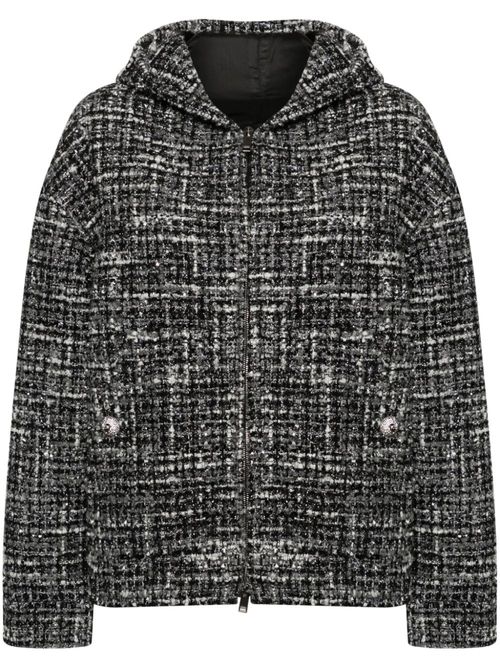Hooded tweed jacket - White