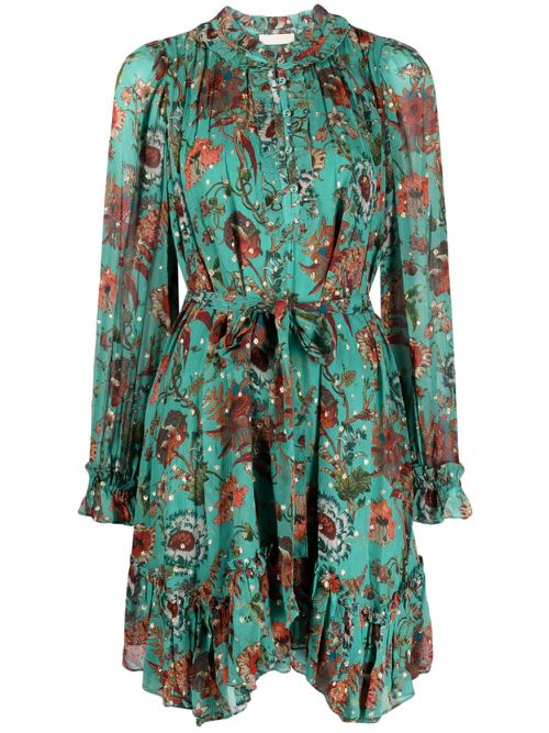 Anais floral-print minidress - Green