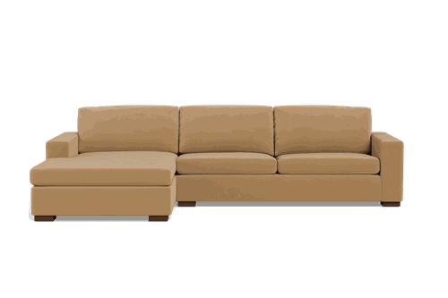 Barton Chaise Sectional - Camel Performance Velvet