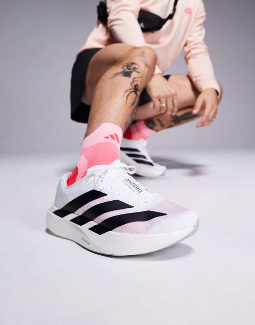 Adidas Running Adizero Evo SL trainers in white and black