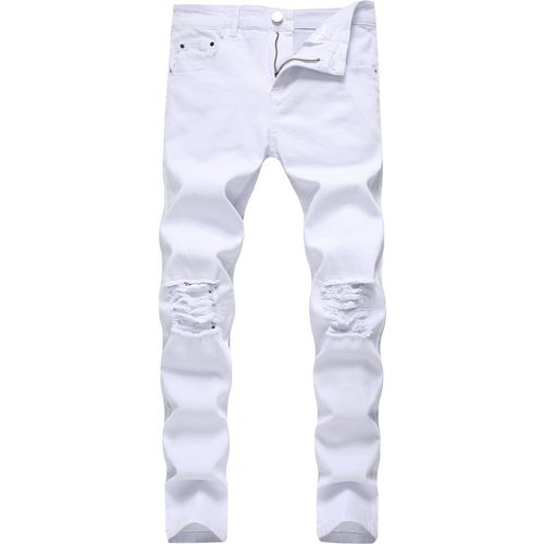 Men's Clothing Spring/Autumn New Men's Casual Ripped Jeans, Slim Fit, Stretch Pant