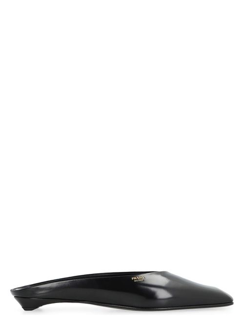 Prada Women's Leather Slippers Sandal in Black | Size 37.5 | 1S825NF015055 Color F0002