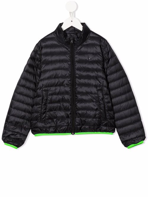 Feather down zip-up jacket - Black
