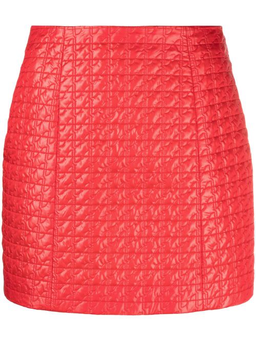 Quilted shell miniskirt - Red