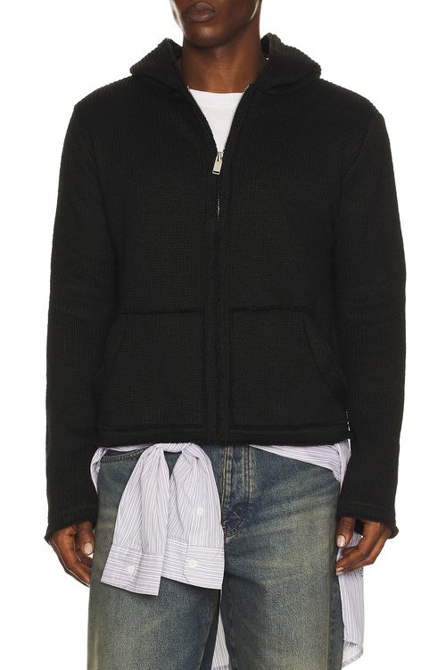 424 Baby Hoodie in Black - Black. S also in