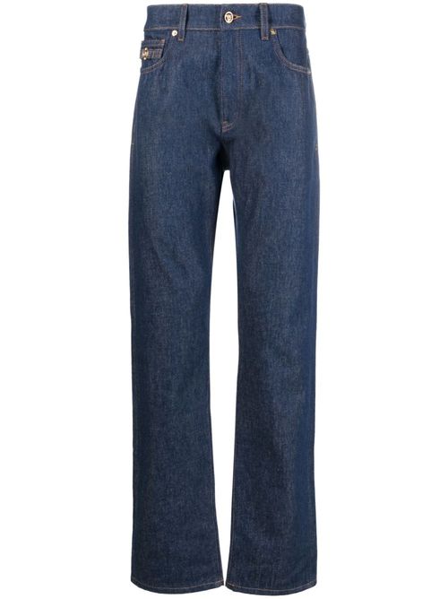 Medusa Head-detailed straight-leg jeans - Blue