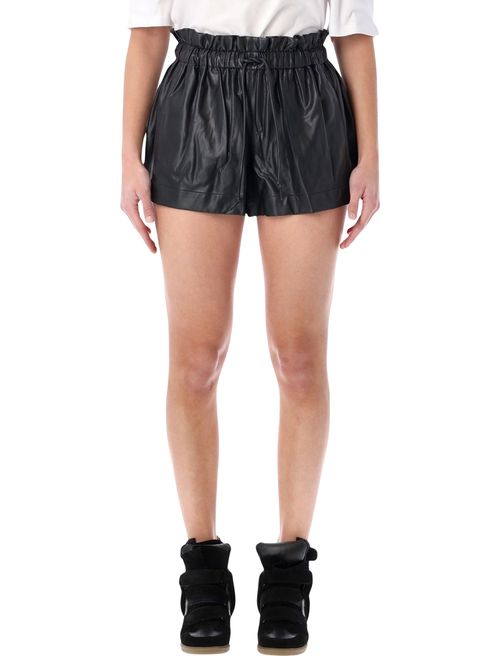 Naline Shorts with Drawstring Elastic Waist in Ecoleather Woman