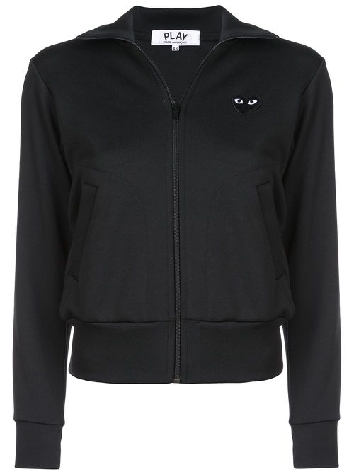 Heart logo-patch track jacket - Black