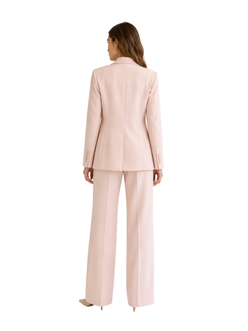 Virgin Wool Pant Suit — Pink