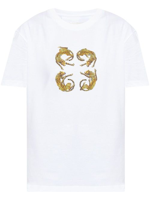 4G leopard-print t-shirt - White
