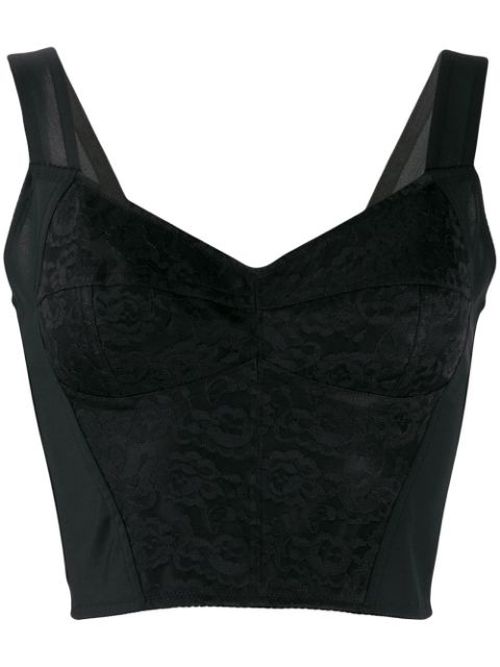 Floral lace bustier top