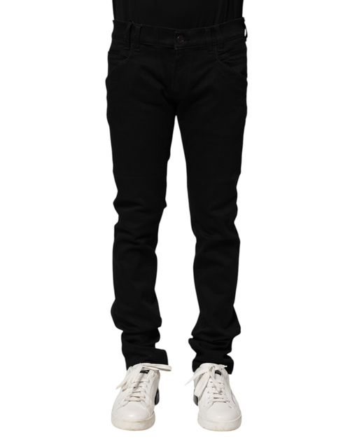 Cotton-Elastane Skinny Jeans — Black