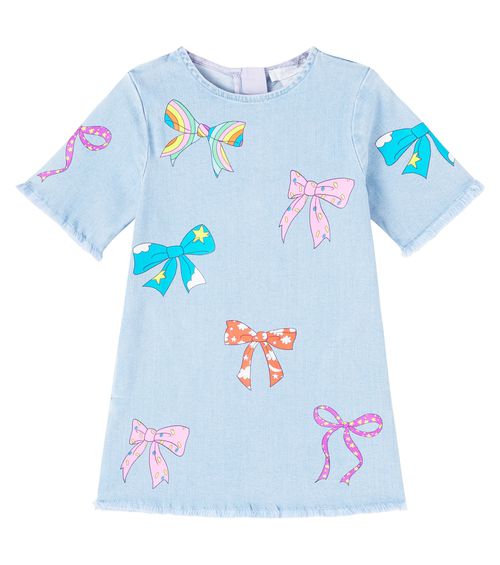 Printed denim dress