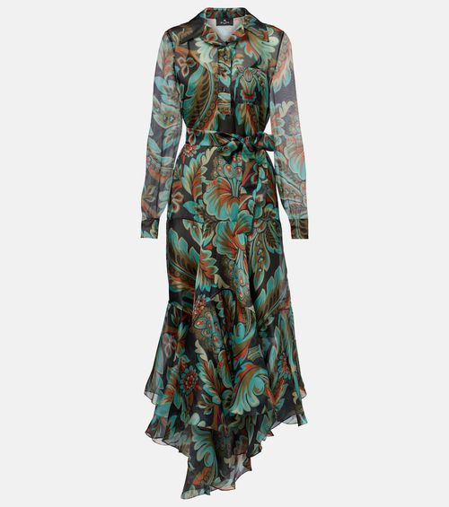 Paisley fringed silk gown