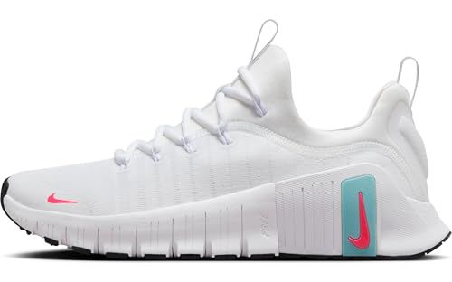 Nike Free Metcon 6 Women's Workout Shoes (FJ7126-102, White/Denim Turquoise/Black/Hot Punch)