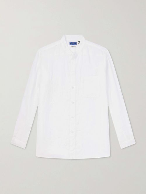 Grandad-Collar Linen Shirt