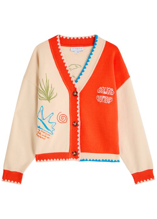 NEVER FULLY DRESSED | Never Fully Dressed Cream and Red Sol De Palma Knit  Cardigan | Realry