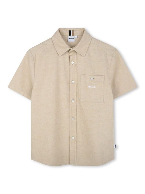 Logo-embroidered shirt - Neutrals