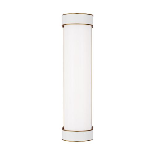 Visual Comfort Studio Monroe Bathroom Vanity Light in Burnished Brass And Gloss White by Kate Spade New York