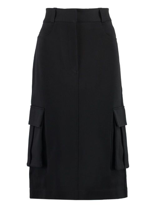 Flap-pocket skirt - Black