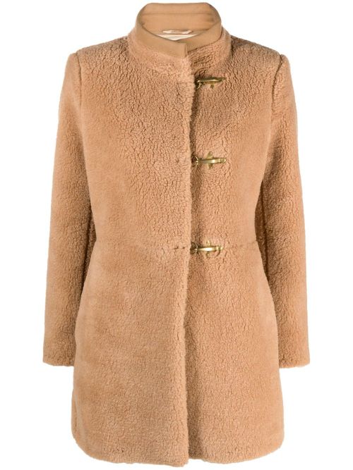 Faux-shearling coat - Brown
